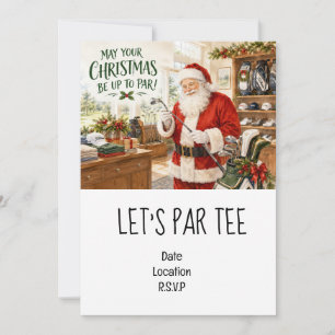 Invitación Fiesta de Navidad Par tee de Golf para Golfista