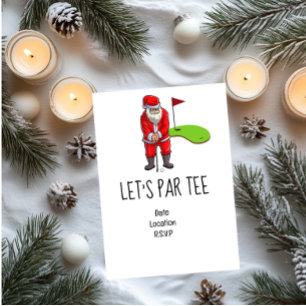 Invitación Fiesta de Navidad Par tee de Golf para Golfista