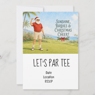 Invitación Fiesta de Navidad Par tee de Golf para Golfista