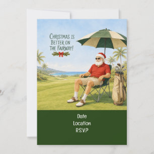 Invitación Fiesta de Navidad Par tee de Golf para Golfista