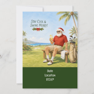 Invitación Fiesta de Navidad Par tee de Golf para Golfista