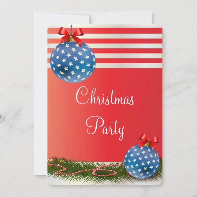Invitación Fiesta de Navidad patriótica de lujo de las barras (Anverso)