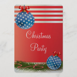 Invitación Fiesta de Navidad patriótica de lujo de las barras
