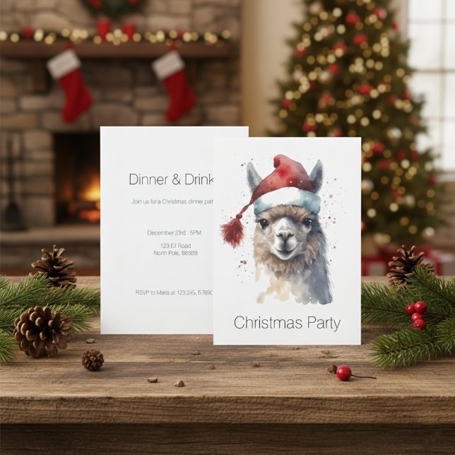 Invitación Fiesta de Navidad Personalizada con Alpaca (Subido por el creador)