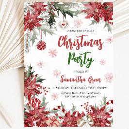 Invitación Fiesta de Navidad Poinsettia