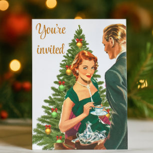 Invitación Fiesta de Navidad Retro de los 40