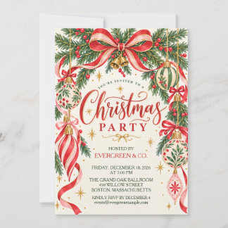 Invitación Fiesta de Navidad Retro Elegante