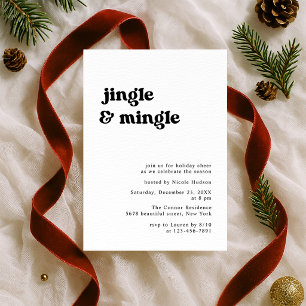 Invitación Fiesta de Navidad Retro Minimalista Jingle And Min