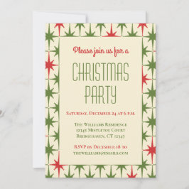 Invitación Fiesta de Navidad retro moderno de mediados de sig