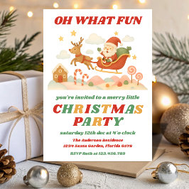 Invitación Fiesta de Navidad Retro Oh Qué Diversión Editable