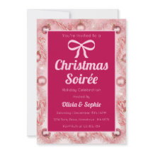Fiesta de Navidad Retro Rosa Personalizada
