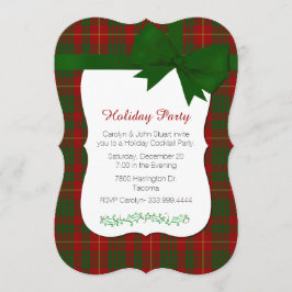 Invitación Fiesta de Navidad roja y verde del personalizado