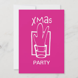 Invitación Fiesta de Navidad Rosa