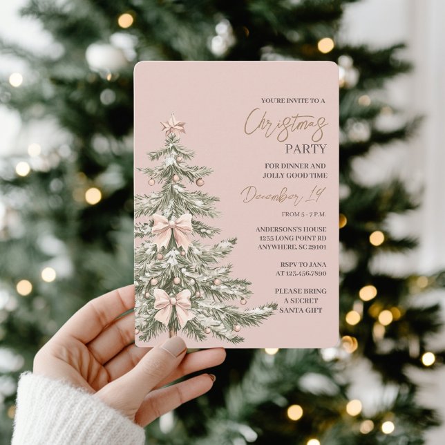 Invitación Fiesta de Navidad Rosa y Dorado (Subido por el creador)