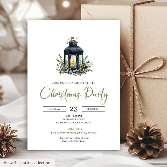 Invitación Fiesta de Navidad Rústica Boho Terrosa Neutral (Rustic Boho Earthy Neutral Christmas Dinner Party Card)