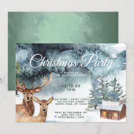 Invitación Fiesta de Navidad rústica de los animales del