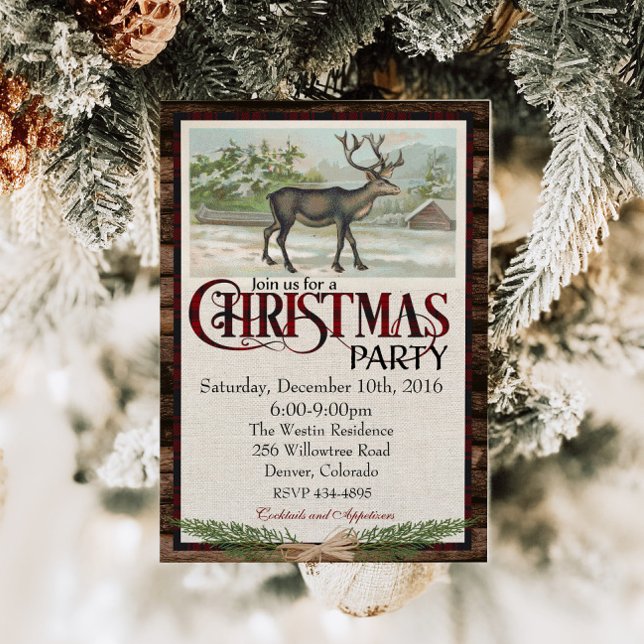 Invitación Fiesta de Navidad Rústica del Bosque (Subido por el creador)