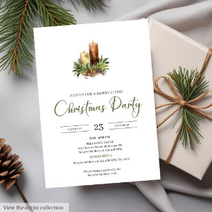 Invitación Fiesta de Navidad Rústica Minimalista Terrosa Roja