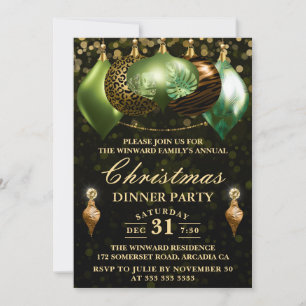 Invitación Fiesta de Navidad Safari Vida Silvestre 2 Borlas