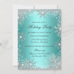 Invitación Fiesta de Navidad Teal Winter Wonderland 2