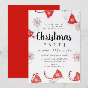 Invitación Fiesta de Navidad Tradicional de Invierno Elegante