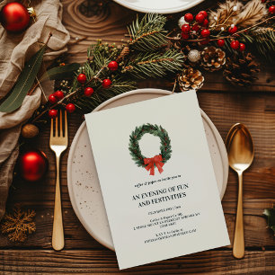 Invitación Fiesta de Navidad tradicional de la empresa Tartán