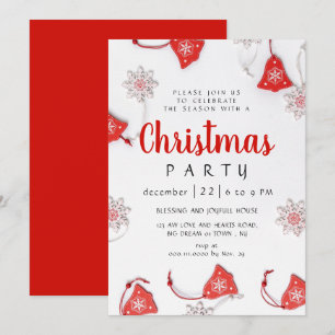 Invitación Fiesta de Navidad Tradicional Invernal Elegante