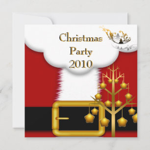 Invitación Fiesta de Navidad Traje de Papá Noel Ro