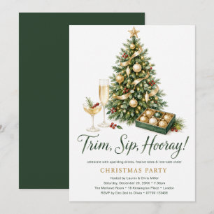 Invitación Fiesta de Navidad Trim, Sip, Hooray