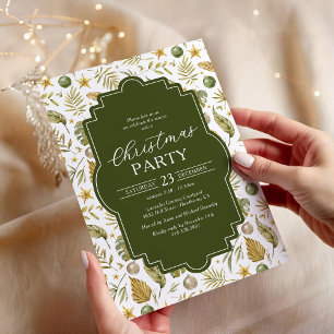 Invitación Fiesta de Navidad Tropical con Acuarela