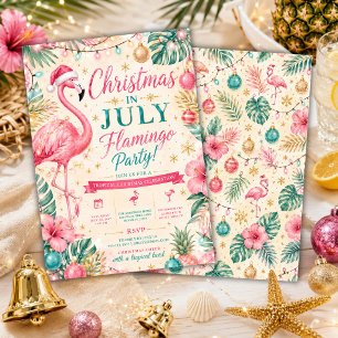 Invitación Fiesta de Navidad Tropical en Julio de Flamenco
