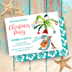 Invitación Fiesta de Navidad Tropical Mele Kalikimaka con Del
