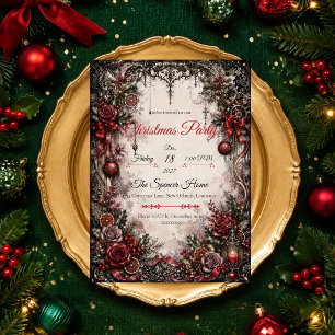 Invitación Fiesta de Navidad Victoriana Gótica