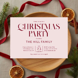 Invitación Fiesta de Navidad Vintage Elegante Rojo