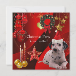 Invitación Fiesta de Navidad Xmas Gorra de Perro