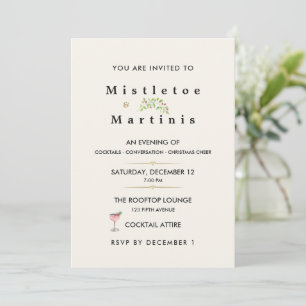 Invitación Fiesta de Navidad y Año Nuevo con Muérdago y Marti