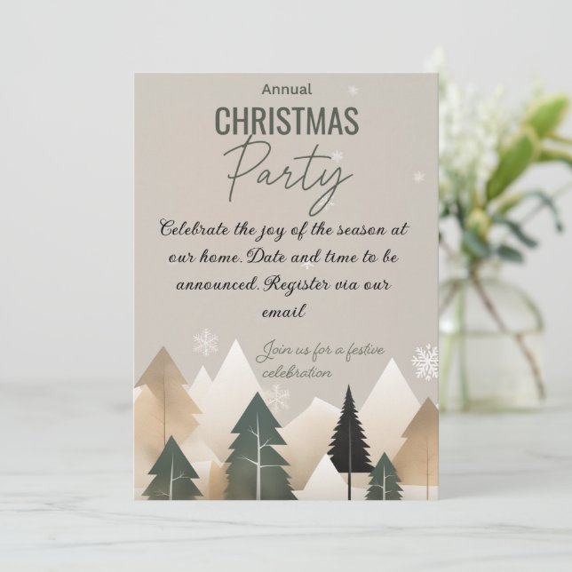 Invitación fiesta de navidades (Anverso de pie)