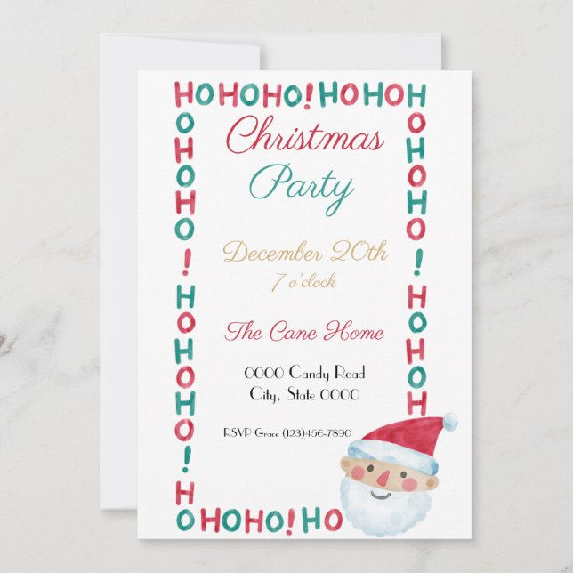 Invitación Fiesta de navidades (Anverso)