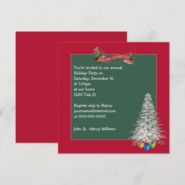 Invitación Fiesta de navidades (Anverso / Reverso)