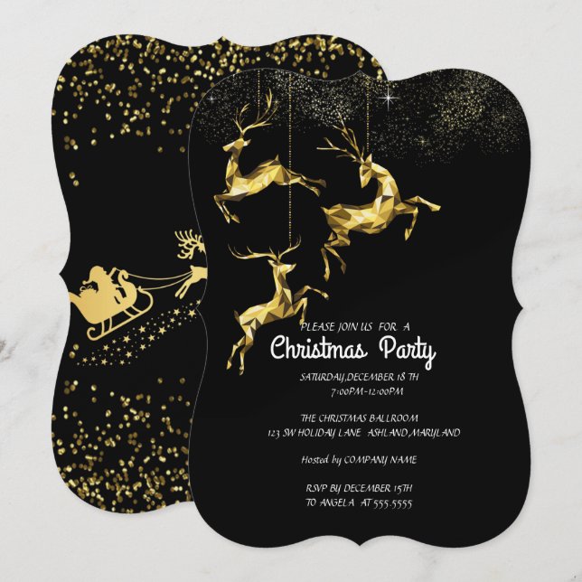 Invitación Fiesta de navidades (Anverso / Reverso)