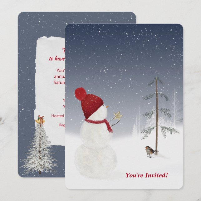 Invitación Fiesta de navidades (Anverso / Reverso)