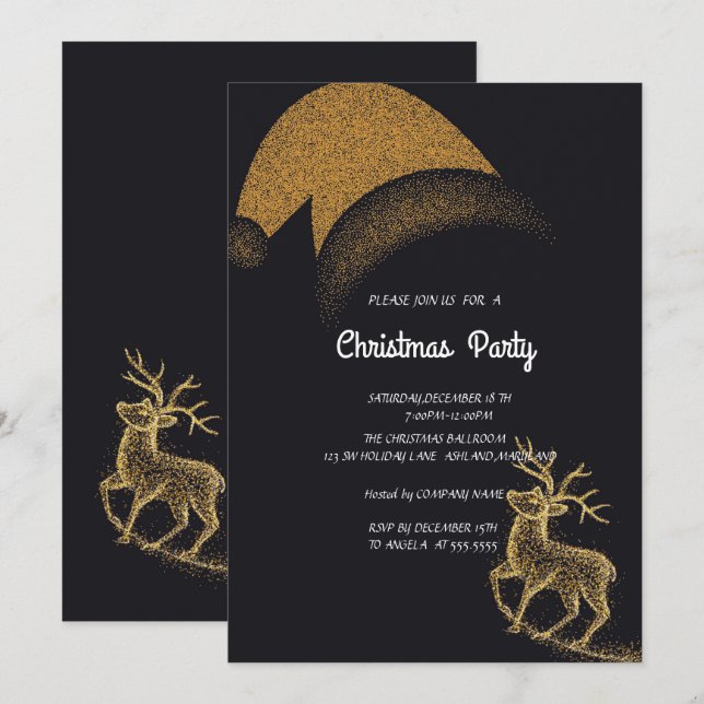 Invitación Fiesta de navidades (Anverso / Reverso)