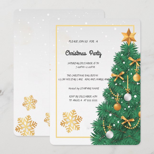Invitación Fiesta de navidades (Anverso / Reverso)