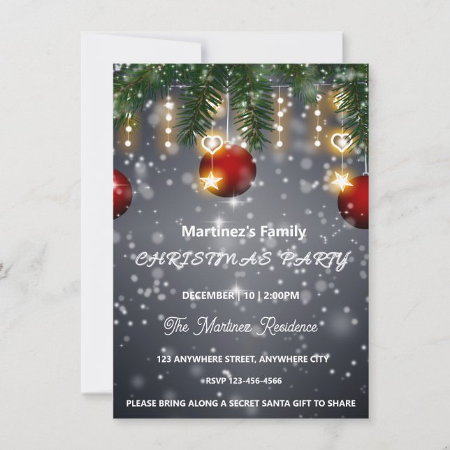 Invitación Fiesta de navidades (Anverso)