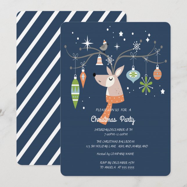Invitación Fiesta de navidades (Anverso / Reverso)