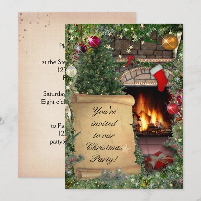 Invitación Fiesta de navidades (Anverso / Reverso)