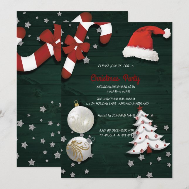 Invitación Fiesta de navidades (Anverso / Reverso)