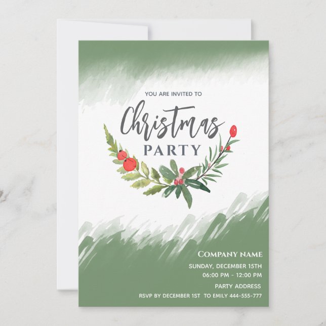Invitación Fiesta de Navidades acuáticos en invierno (Anverso)