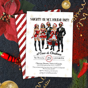 Invitación Fiesta de Navidades Adultos Sassy Naughty o Niza