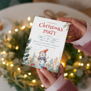 Invitación Fiesta de Navidades al aire libre de invierno y mu